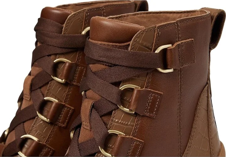 SOREL Cariboutm X Heel Lace High Women's Heels Shoes Velvet Tan/Tobacco : 10 B - Medium, Leather - Image 6