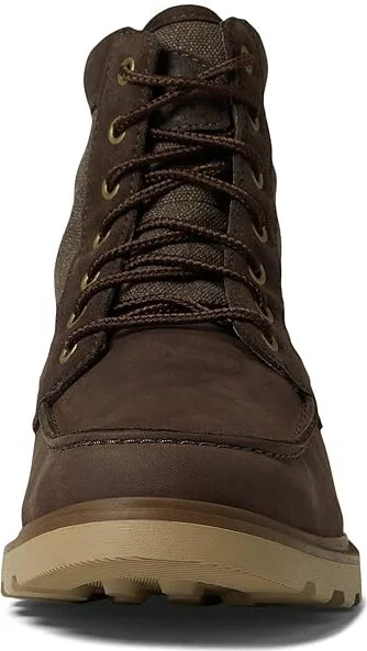 SOREL Carsontm Moc Waterproof Men's Shoes Blackened Brown/Khaki II : 8 D - Medium, Textile/Leather - Image 2