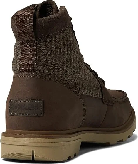 SOREL Carsontm Moc Waterproof Men's Shoes Blackened Brown/Khaki II : 8 D - Medium, Textile/Leather - Image 4