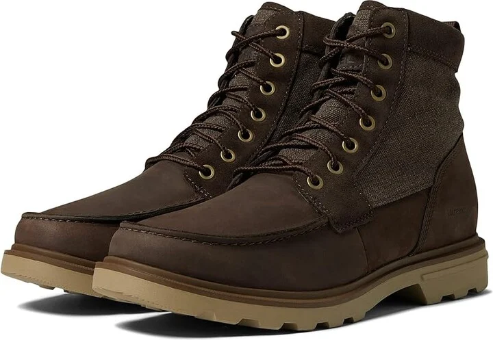 SOREL Carsontm Moc Waterproof Men's Shoes Blackened Brown/Khaki II : 8 D - Medium, Textile/Leather