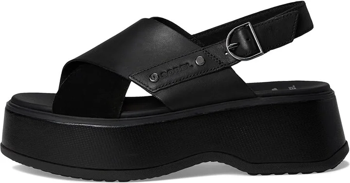 SOREL Dayspringtm Crisscross Sandals Women's Sandals Black/Black : 8.5 B - Medium, Leather/Suede - Image 6
