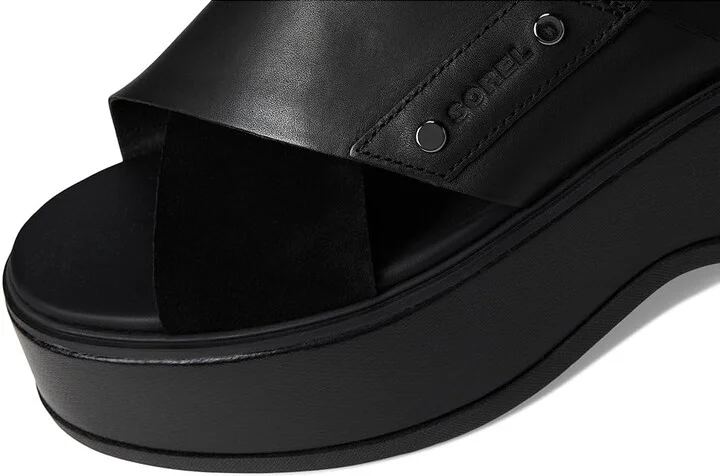 SOREL Dayspringtm Crisscross Sandals Women's Sandals Black/Black : 8.5 B - Medium, Leather/Suede - Image 7