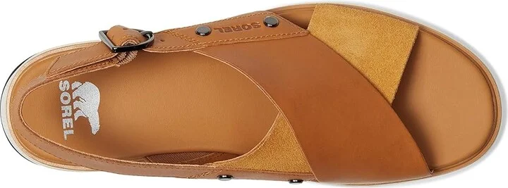 SOREL Dayspringtm Crisscross Sandals Women's Sandals Canyon Gold/Black : 9.5 B - Medium, Leather/Suede - Image 2