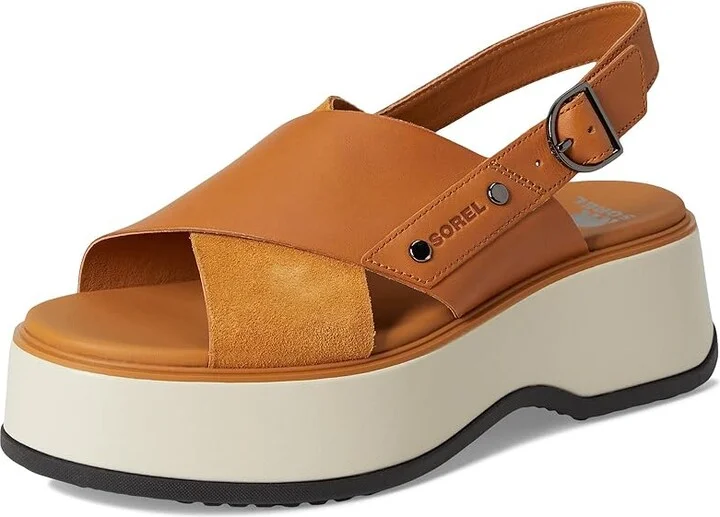 SOREL Dayspringtm Crisscross Sandals Women's Sandals Canyon Gold/Black : 9.5 B - Medium, Leather/Suede - Image 5