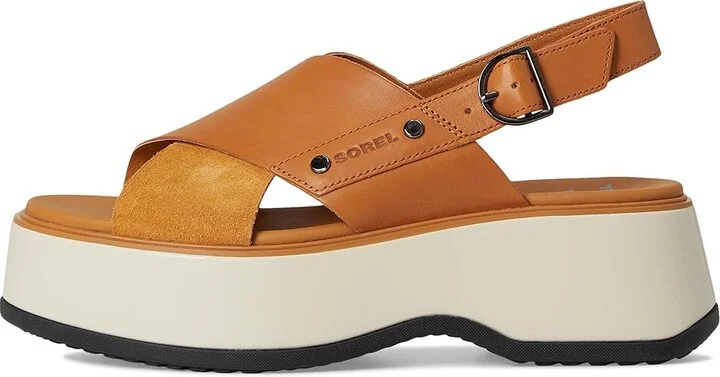 SOREL Dayspringtm Crisscross Sandals Women's Sandals Canyon Gold/Black : 9.5 B - Medium, Leather/Suede - Image 6