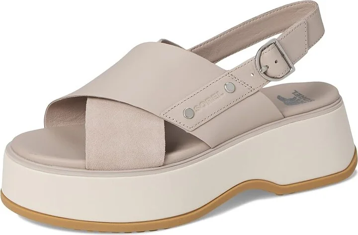 SOREL Dayspringtm Crisscross Sandals Women's Sandals Crushed Clay/Chalk : 6.5 B - Medium, Leather/Suede - Image 5