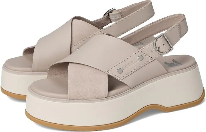 SOREL Dayspringtm Crisscross Sandals Women's Sandals Crushed Clay/Chalk : 6.5 B - Medium, Leather/Suede