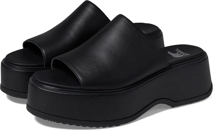 SOREL Dayspringtm Slide Sandal Women's Shoes Black/Black : 10 B - Medium, Leather