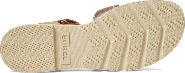 SOREL Ellatm III Ankle Strap Women's Shoes Honest Beige/Honey White : 10 B - Medium, Leather - Image 3