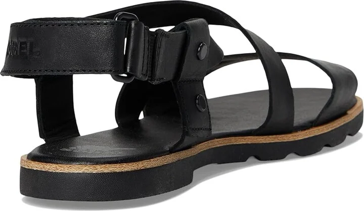 SOREL Ellatm III Crisscross Sandals Women's Sandals Black/Black : 8 B - Medium, Leather - Image 4
