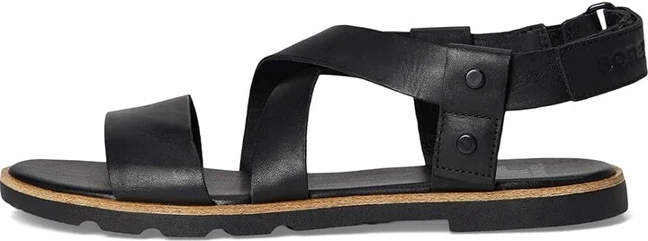 SOREL Ellatm III Crisscross Sandals Women's Sandals Black/Black : 8 B - Medium, Leather - Image 6