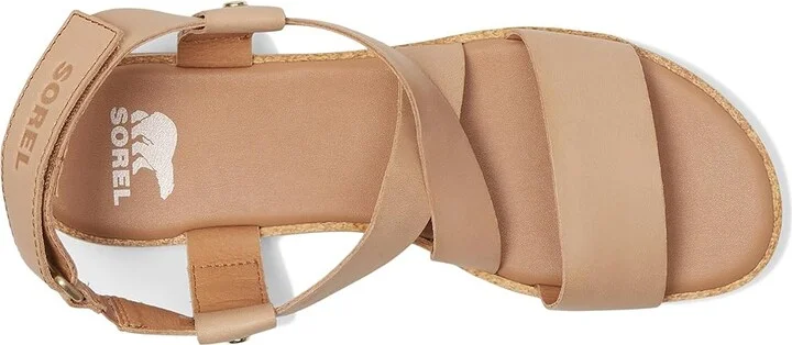SOREL Ellatm III Crisscross Sandals Women's Sandals Honest Beige/Gum : 9 B - Medium, Leather - Image 2