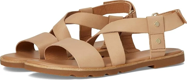 SOREL Ellatm III Crisscross Sandals Women's Sandals Honest Beige/Gum : 9 B - Medium, Leather