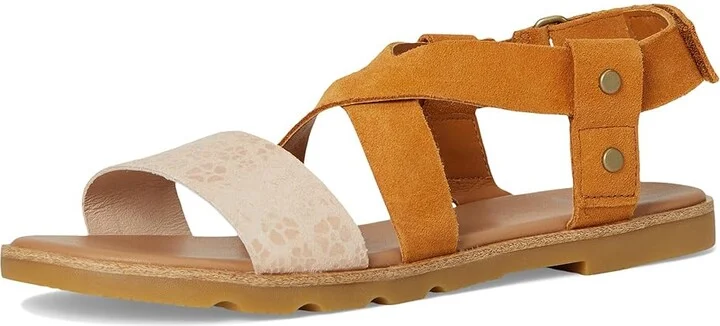 SOREL Ellatm III Crisscross Sandals Women's Sandals Pearlescent/Canyon Gold : 10 B - Medium, Leather - Image 5