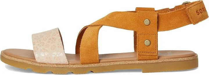 SOREL Ellatm III Crisscross Sandals Women's Sandals Pearlescent/Canyon Gold : 10 B - Medium, Leather - Image 6