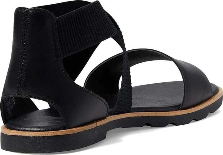 SOREL Ellatm III Sandal Women's Shoes Black/Black : 10 B - Medium, Leather - Image 4