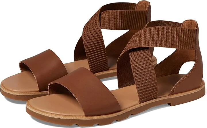 SOREL Ellatm III Sandal Women's Shoes Velvet Tan/Gum 2 : 10 B - Medium, Leather
