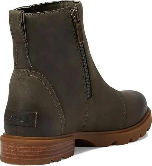 SOREL Emelietm III Zip Waterproof Women's Boots Stone Green/Gum 2 : 6.5 B - Medium, Leather - Image 4