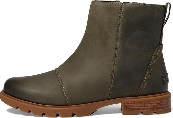 SOREL Emelietm III Zip Waterproof Women's Boots Stone Green/Gum 2 : 6.5 B - Medium, Leather - Image 6