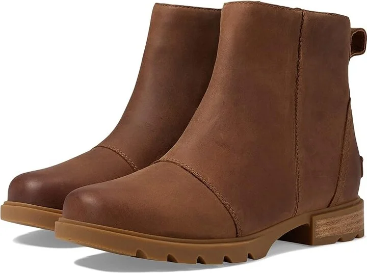 SOREL Emelietm III Zip Waterproof Women's Boots Velvet Tan/Gum 2 : 10.5 B - Medium, Leather