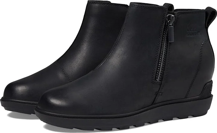 SOREL Evietm Ii Zip Women's Boots Black/Black : 6 B - Medium, Leather/Textile