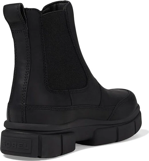 SOREL Explorer STRTtm Chelsea Boot Women's Boots Black/Black : 8 B - Medium, Leather/Suede - Image 4