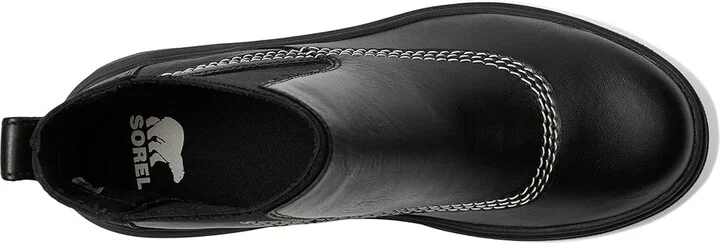 SOREL Joan Frwd Chelsea Women's Boots Black/Bleached Ceramic : 9 B - Medium, Leather - Image 2