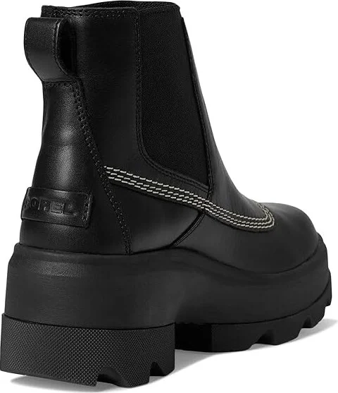 SOREL Joan Frwd Chelsea Women's Boots Black/Bleached Ceramic : 9 B - Medium, Leather - Image 4