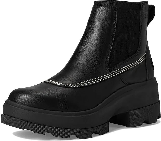 SOREL Joan Frwd Chelsea Women's Boots Black/Bleached Ceramic : 9 B - Medium, Leather - Image 5