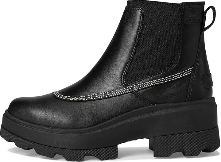 SOREL Joan Frwd Chelsea Women's Boots Black/Bleached Ceramic : 9 B - Medium, Leather - Image 6