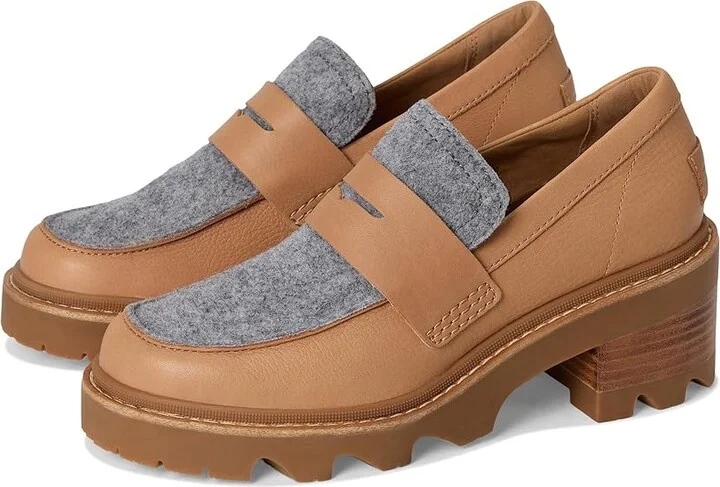 SOREL Joan Now City Loafer Women's Shoes Tawny Buff/Gum 2 : 7 B - Medium, Leather