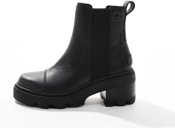 Sorel Joan Now heeled leather chelsea boots in black - Image 2