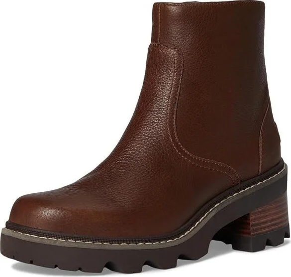 SOREL Joan Now Zip Bootie Women's Boots Tobacco/Blackened Brown : 9.5 B - Medium, Leather - Image 5