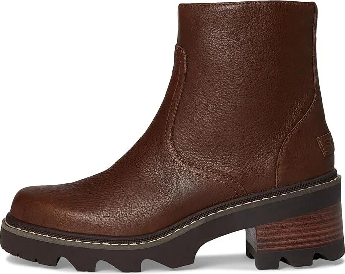 SOREL Joan Now Zip Bootie Women's Boots Tobacco/Blackened Brown : 9.5 B - Medium, Leather - Image 6