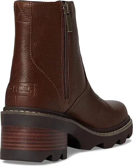 SOREL Joan Now Zip Bootie Women's Boots Tobacco/Blackened Brown : 9.5 B - Medium, Leather - Image 7