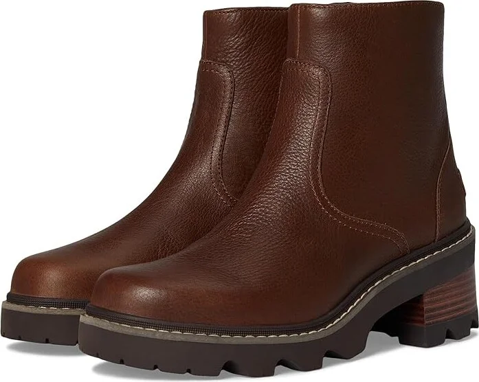 SOREL Joan Now Zip Bootie Women's Boots Tobacco/Blackened Brown : 9.5 B - Medium, Leather