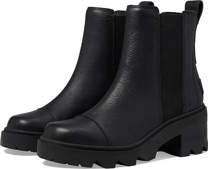SOREL Joan Nowtm Chelsea Women's Boots Black/Black : 10 B - Medium, Leather/Textile