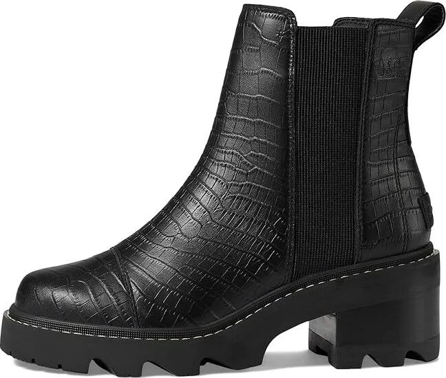 SOREL Joan Nowtm Chelsea Women's Boots Black/Tawny Buff : 6.5 B - Medium, Leather/Textile - Image 6