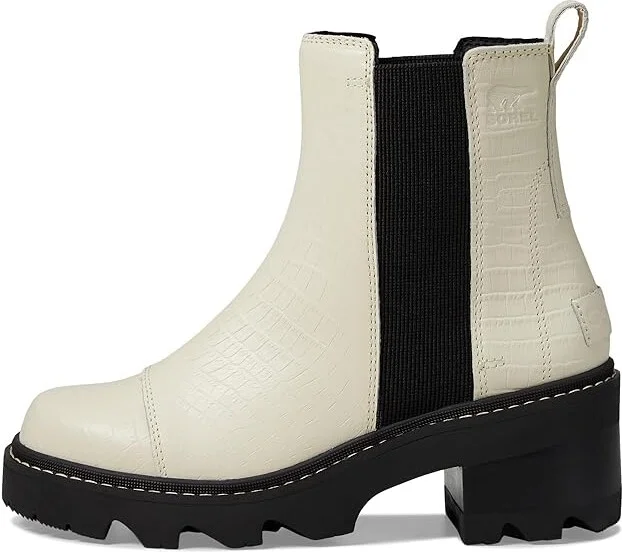 SOREL Joan Nowtm Chelsea Women's Boots Chalk/Black : 10.5 B - Medium, Leather/Textile - Image 5