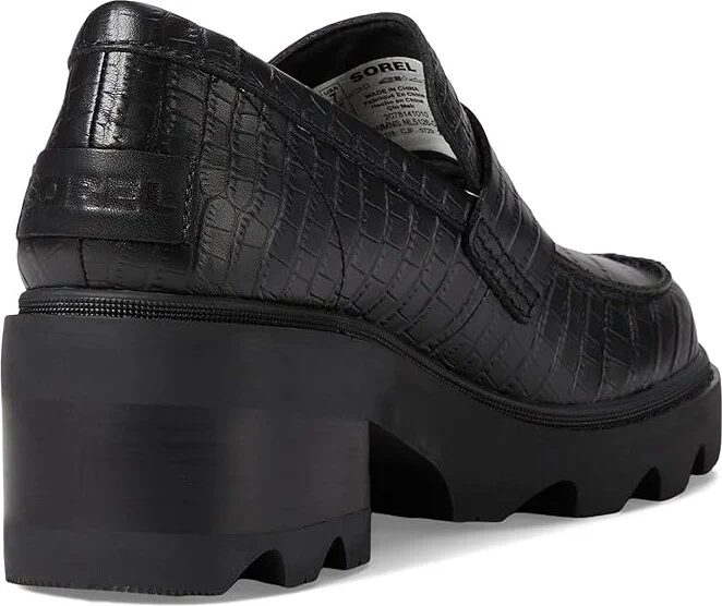 SOREL Joan Nowtm City Loafer High Women's Heels Black/Black : 9.5 B - Medium, Leather - Image 4