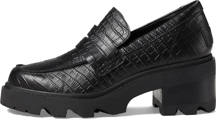 SOREL Joan Nowtm City Loafer High Women's Heels Black/Black : 9.5 B - Medium, Leather - Image 6