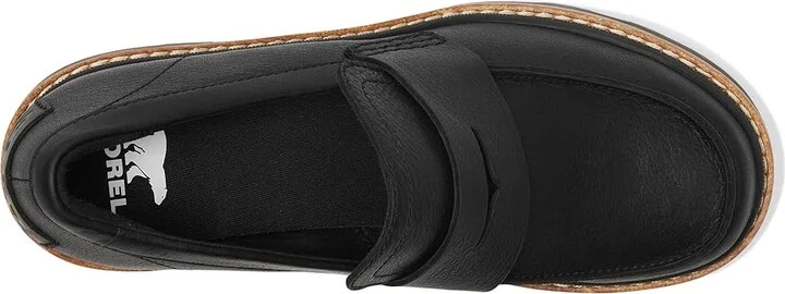SOREL Joan Nowtm City Loafer High Women's Heels Black/Sea Salt : 10.5 B - Medium, Leather - Image 2