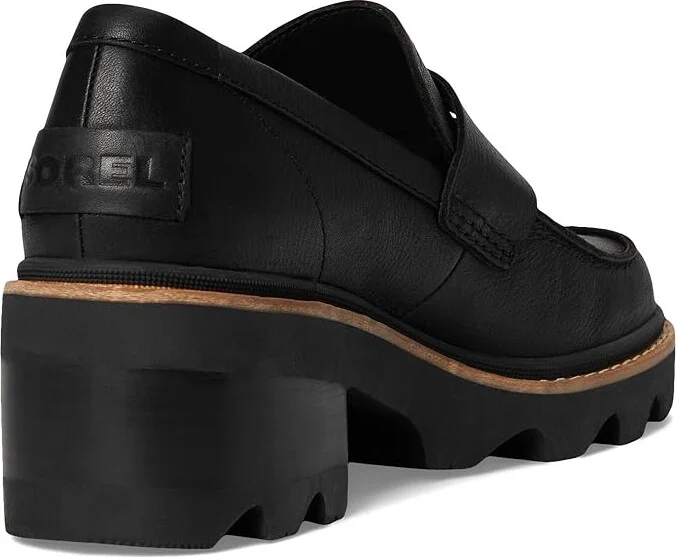 SOREL Joan Nowtm City Loafer High Women's Heels Black/Sea Salt : 10.5 B - Medium, Leather - Image 4