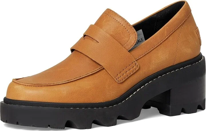 SOREL Joan Nowtm City Loafer High Women's Heels Canyon Gold/Black : 7 B - Medium, Leather - Image 5
