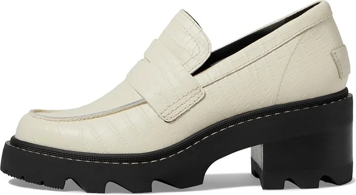 SOREL Joan Nowtm City Loafer High Women's Heels Chalk/Black : 12 B - Medium, Leather - Image 5