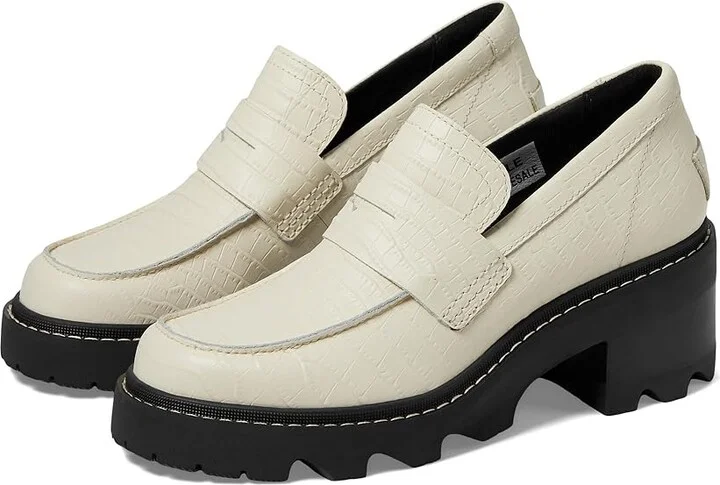 SOREL Joan Nowtm City Loafer High Women's Heels Chalk/Black : 12 B - Medium, Leather