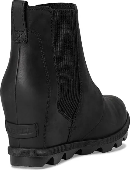 SOREL Joan Rhapsody Chelsea Wedge Women's Boots Black/Black : 6 B - Medium, Leather - Image 4