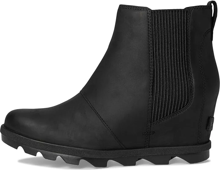 SOREL Joan Rhapsody Chelsea Wedge Women's Boots Black/Black : 6 B - Medium, Leather - Image 6