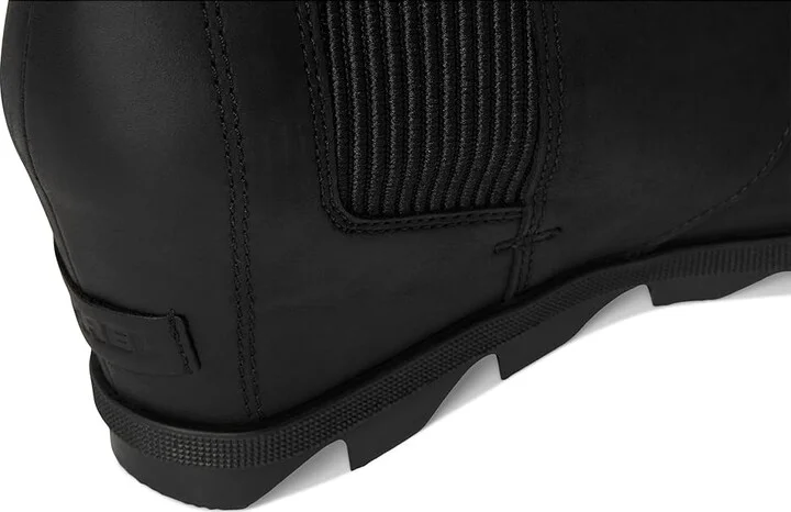 SOREL Joan Rhapsody Chelsea Wedge Women's Boots Black/Black : 6 B - Medium, Leather - Image 7