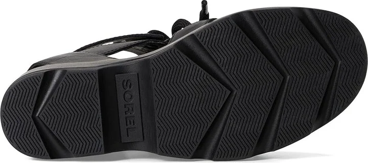 SOREL Joanietm IV Lace Wedge Women's Sandals Black, Black : 8 B - Medium, Leather/Suede - Image 3
